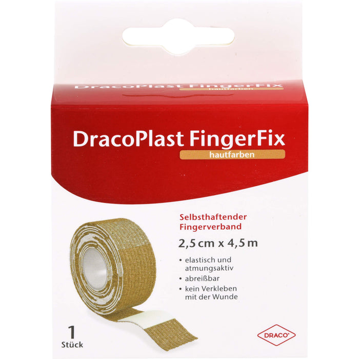 DracoPlast FingerFix 2,5cmx4,5m haut m. Wundk., 1 St. Pflaster