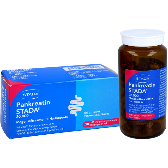 Pankreatin STADA 20.000 magensaftresistente Hartkapseln, 100 pcs. Capsules