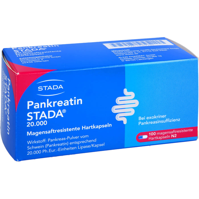 Pankreatin STADA 20.000 magensaftresistente Hartkapseln, 100 St. Kapseln