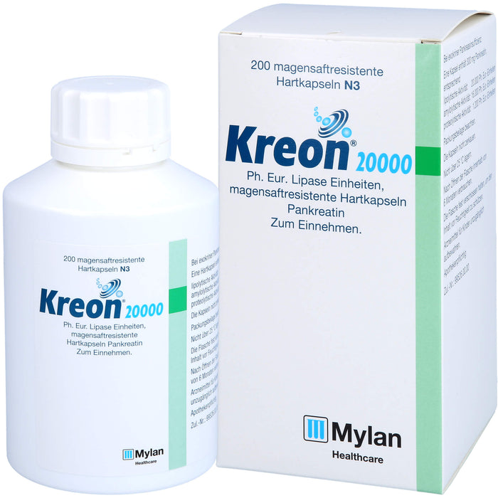 Kreon 20 000 Ph.Eur. Lipase Einheiten Hartkapseln, 200 pcs. Capsules