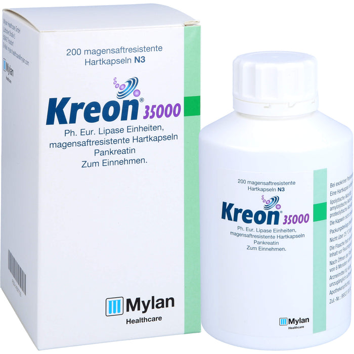 Kreon 35 000 Ph.Eur. Lipase Einheiten, magensaftresistente Hartkapseln, 200 pc Capsules