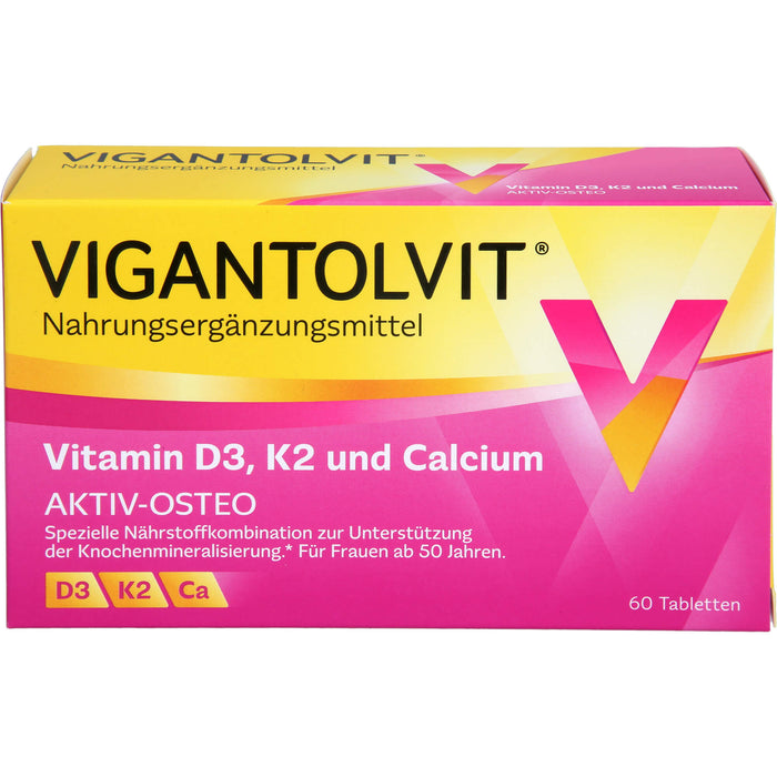 VIGANTOLVIT Vitamin D3, K2 und Calcium Tabletten, 60 pcs. Tablets