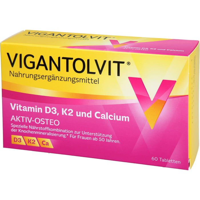 VIGANTOLVIT Vitamin D3, K2 und Calcium Tabletten, 60 pc Tablettes