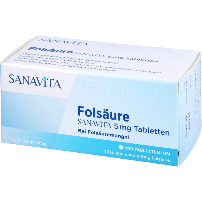 Folsäure Sanavita 5 mg Tabletten, 100 pcs. Tablets