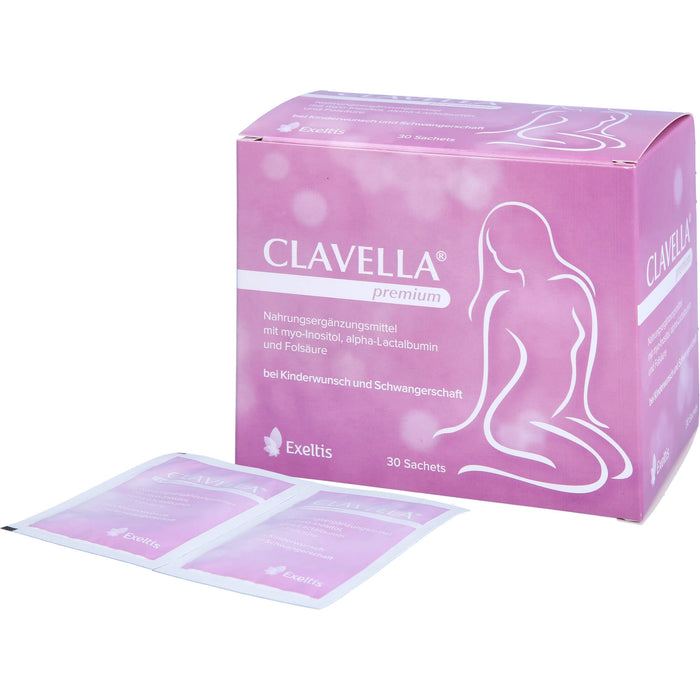 CLAVELLA premium bei Kinderwunsch und Schwangerschaft Sachets, 30 pc Sachets