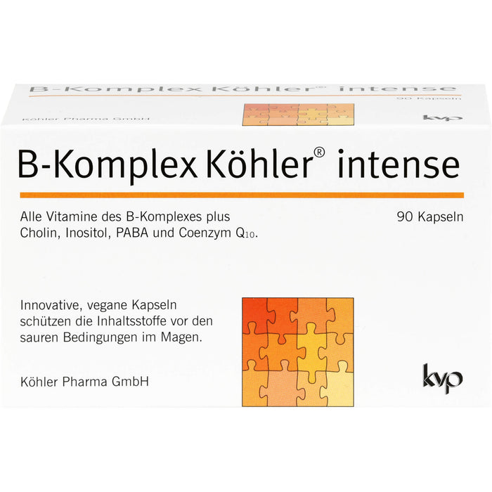 B-Komplex Köhler intense Kapseln schützt die Inhaltsstoffe vor den sauren Bedingungen im Magen, 90 pc Capsules