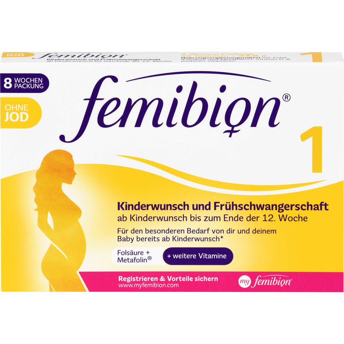 Femibion 1 Kinderwunsch und Frühschwangerschaft ohne Jod Tabletten, 60 St. Tabletten