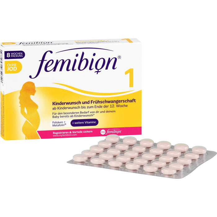 Femibion 1 Kinderwunsch und Frühschwangerschaft ohne Jod Tabletten, 60 St. Tabletten