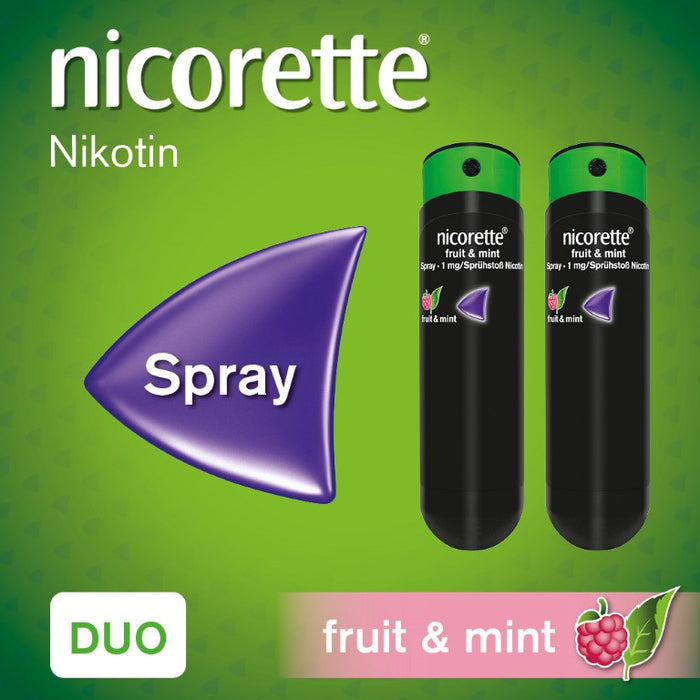 nicorette fruit & mint Spray zur Anwendung in der Mundhöhle, 2 pc Spray