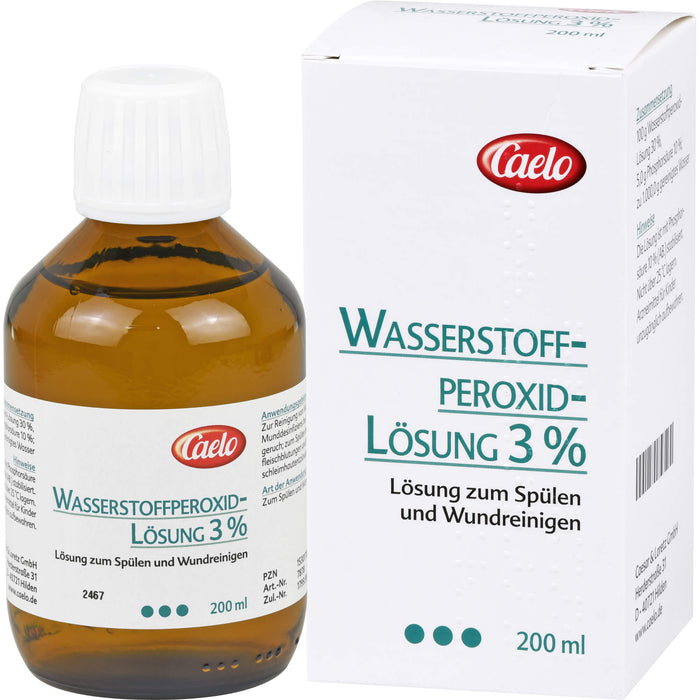 Caelo Wasserstoffperoxid 3 % Lösung Standard Zulassung, 200 ml Solution