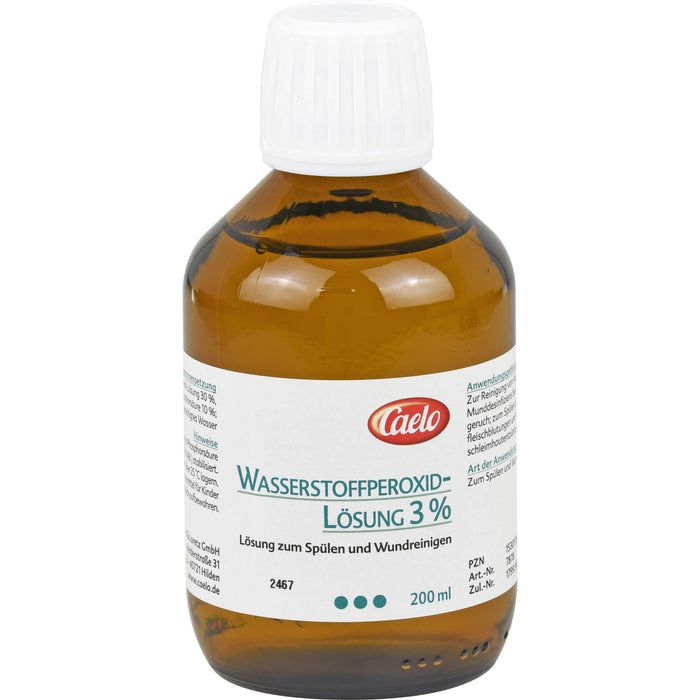 Caelo Wasserstoffperoxid 3 % Lösung Standard Zulassung, 200 ml Solution