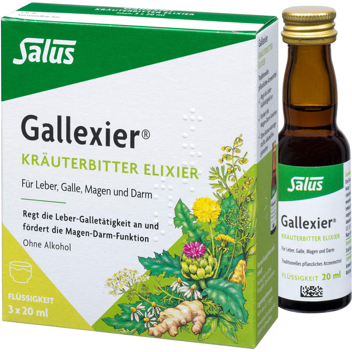 Salus Gallexier Kräuterbitter Elixier, 60 ml Solution