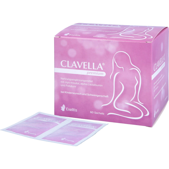 CLAVELLA premium Sachets bei Kinderwunsch und Schwangerschaft, 60 pc Sachets