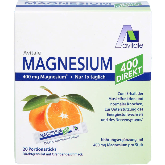 Avitale Magnesium 400 Orange Direktgranulat, 20 pcs. Sticks