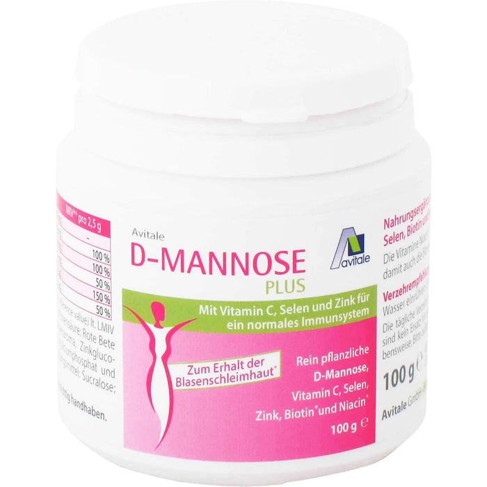 D-Mannose Plus 2000mg + Vitamine und Mineralstoffe, 100 g PUL