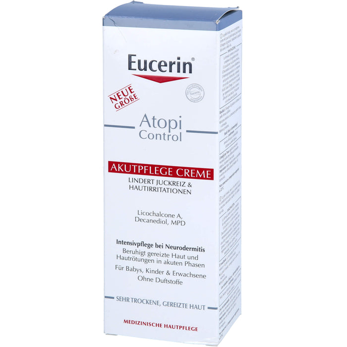 Eucerin AtopiControl Akutpflege Creme reduziert Juckreiz und lindert Rötungen und Hautreizungen, 100 ml Crème