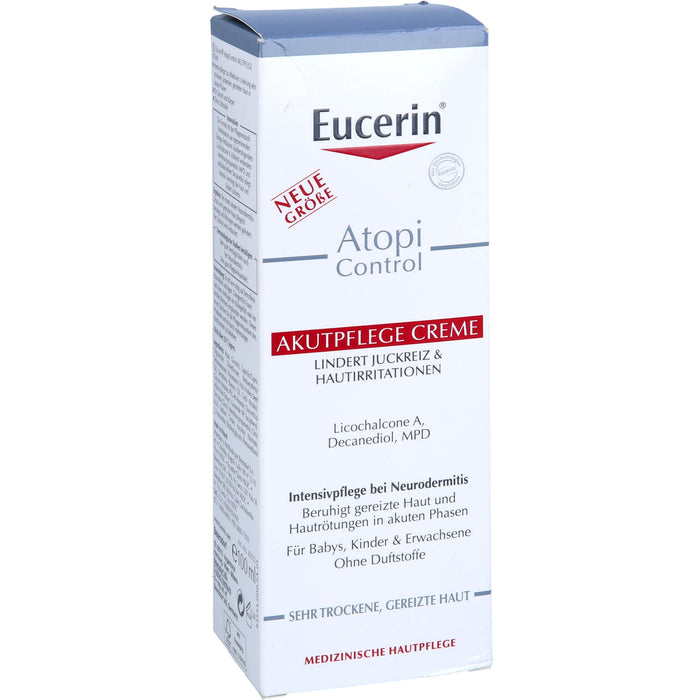 Eucerin AtopiControl Akutpflege Creme reduziert Juckreiz und lindert Rötungen und Hautreizungen, 100 ml Cream