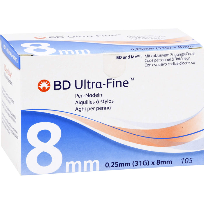 BD ULTRA-FINE Pen-Nadeln 0,25 mm (31G) x 8 mm, 105 St KAN