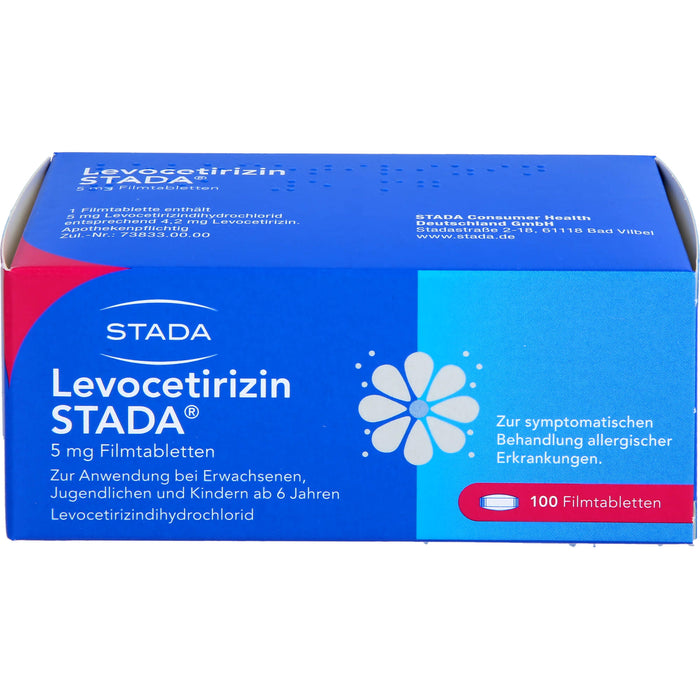 Levocetirizin STADA 5 mg Filmtabletten bei Allergien, 100 pc Tablettes