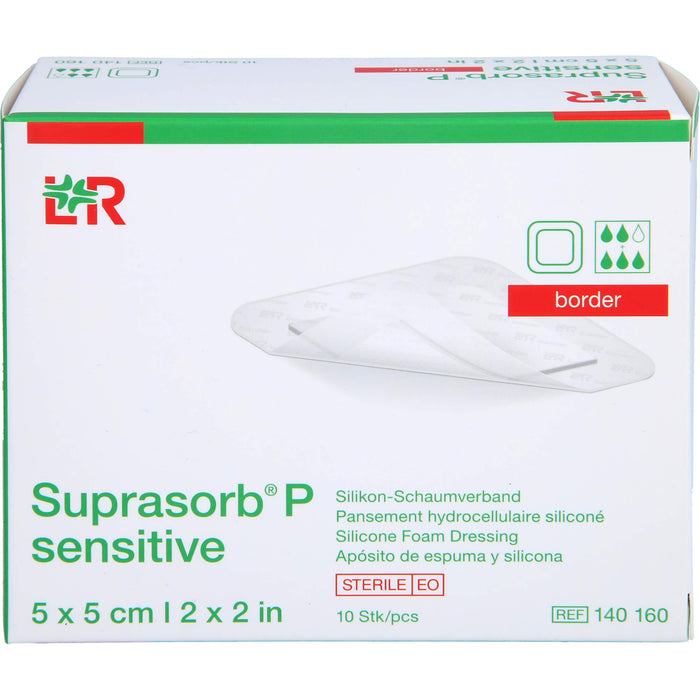 Suprasorb P sensitive PU-Schaum.border 10x10 cm, 10 St VER