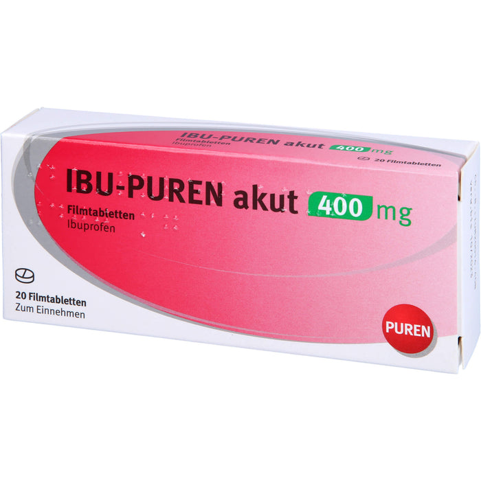 PUREN Ibu akut 400 mg Filmtabletten bei Schmerzen und Fieber, 20 St. Tabletten