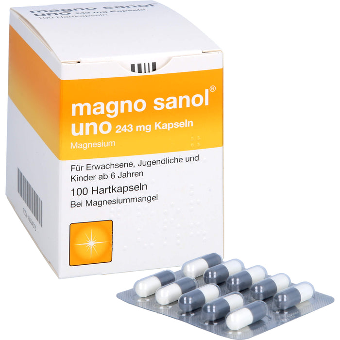 magno sanol uno 243 mg Kapseln bei Magnesiummangel, 100 St. Kapseln