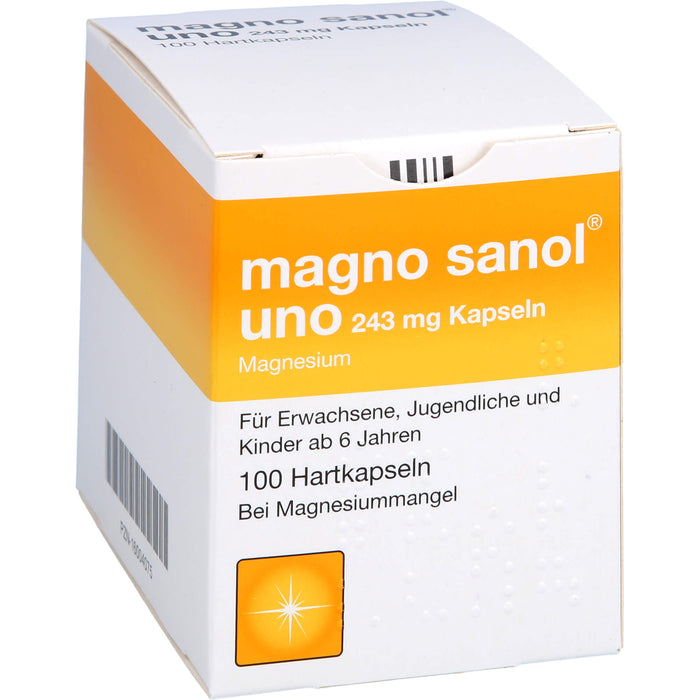 magno sanol uno 243 mg Kapseln bei Magnesiummangel, 100 pc Capsules