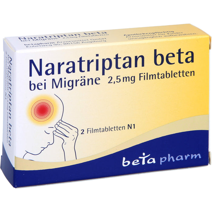 Naratriptan beta Tabletten bei Migräne, 2 pcs. Tablets