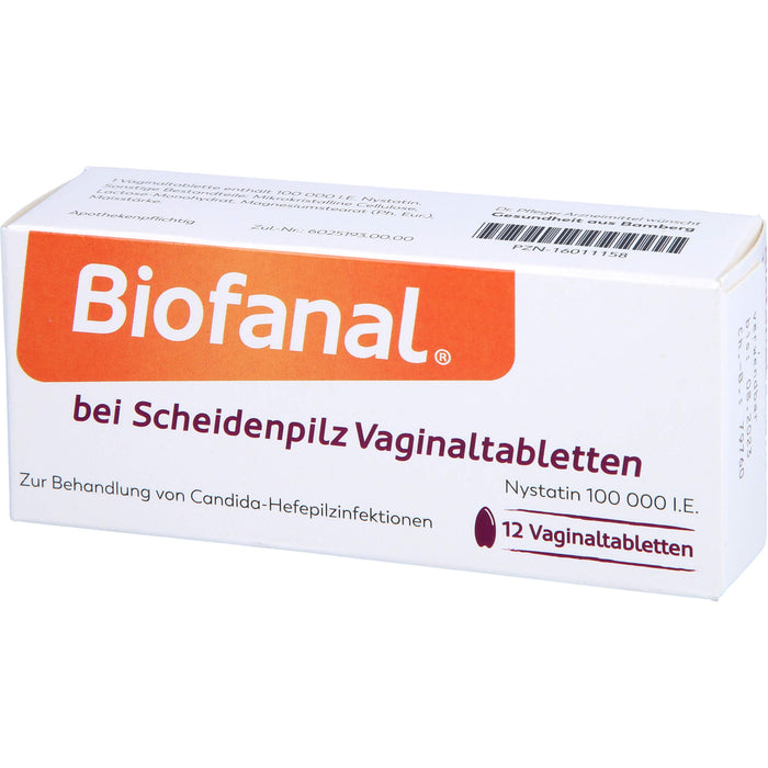 Biofanal bei Scheidenpilz Vaginaltabletten 100 000 I.E., 12 pcs. Tablets