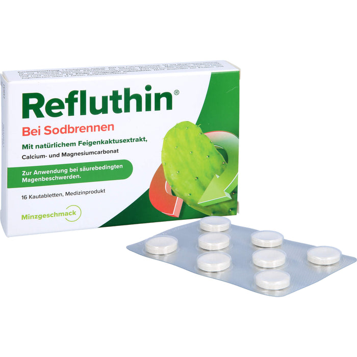 Refluthin bei Sodbrennen Kautabletten Minze, 16 pcs. Tablets