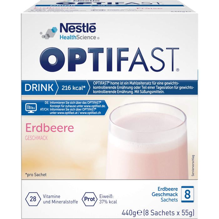 OPTIFAST home Erdbeer Mahlzeitersatz, 8 pc Sachets