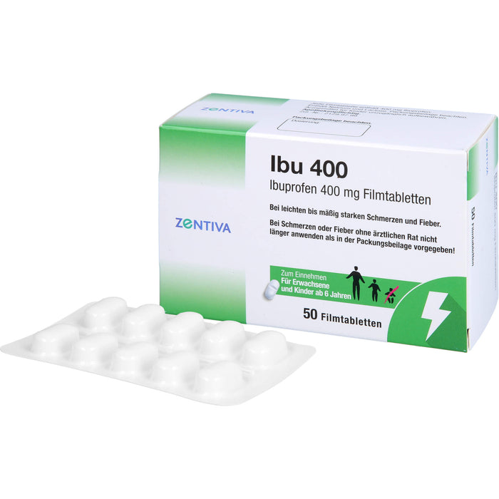 Ibu 400, Ibuprofen 400 mg Filmtabletten, 50 pc Tablettes