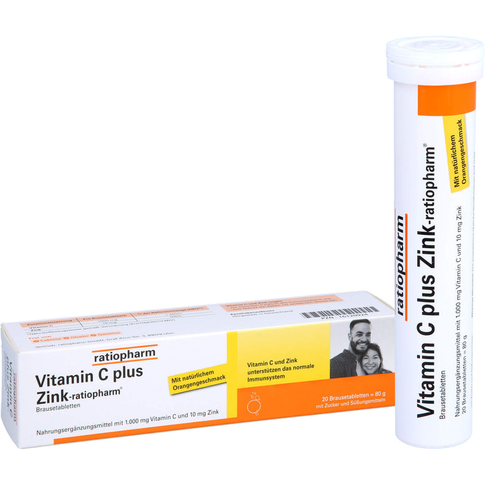 Vitamin C plus Zink-ratiopharm Brausetabletten, 20 St. Tabletten