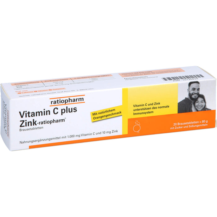 Vitamin C plus Zink-ratiopharm Brausetabletten, 20 pcs. Tablets