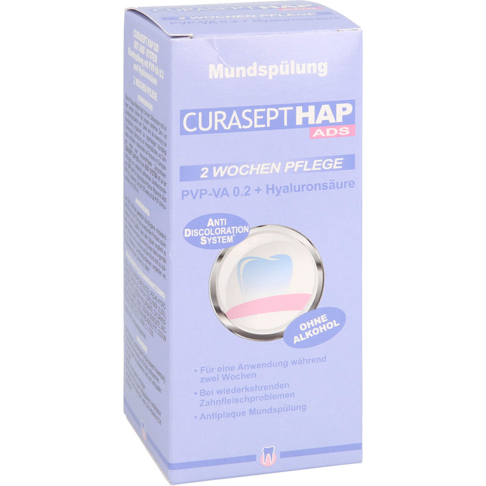 CURASEPT HAP PVP-VA 0,20 + Hyaluronsäure 2 Wochen Pflege Mundspülung, 200 ml Solution