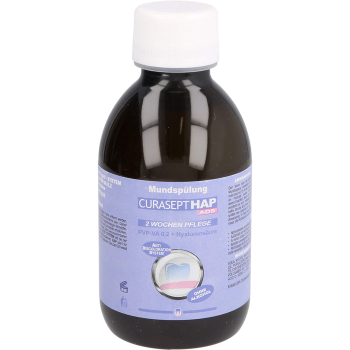 CURASEPT HAP PVP-VA 0,20 + Hyaluronsäure 2 Wochen Pflege Mundspülung, 200 ml Solution