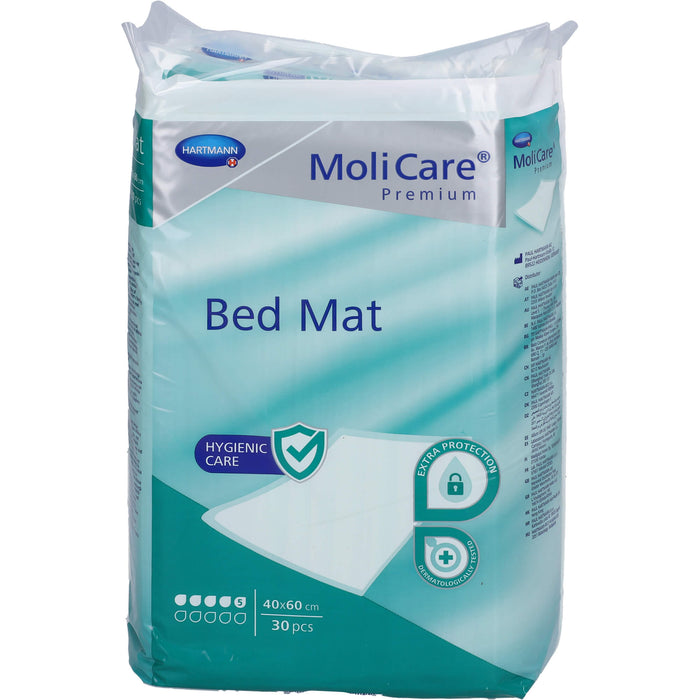 MoliCare Premium Bed Mat 5 Tropfen 40 x 60 cm Bettunterlagen für zusätzlichen Schutz, 30 pcs. underpads