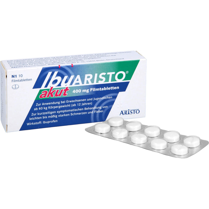 ARISTO Ibu akut 400 mg Filmtabletten bei Schmerzen und Fieber, 10 pcs. Tablets