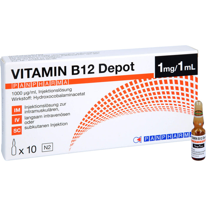 Panpharma Vitamin B12 Depot 1000 µg/ml Injektionslösung, 10 pcs. Ampoules