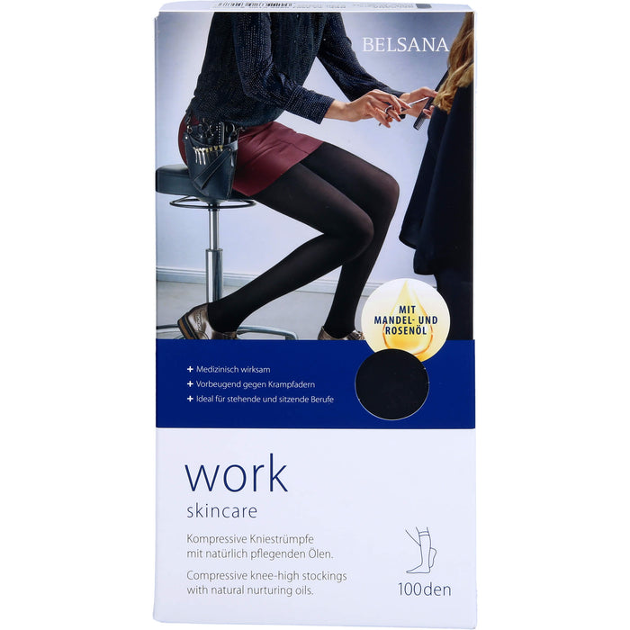 BELSANA Work Skincare A-D Gr.M schwarze kompressive Kniestrümpfe, 2 St. Strümpfe