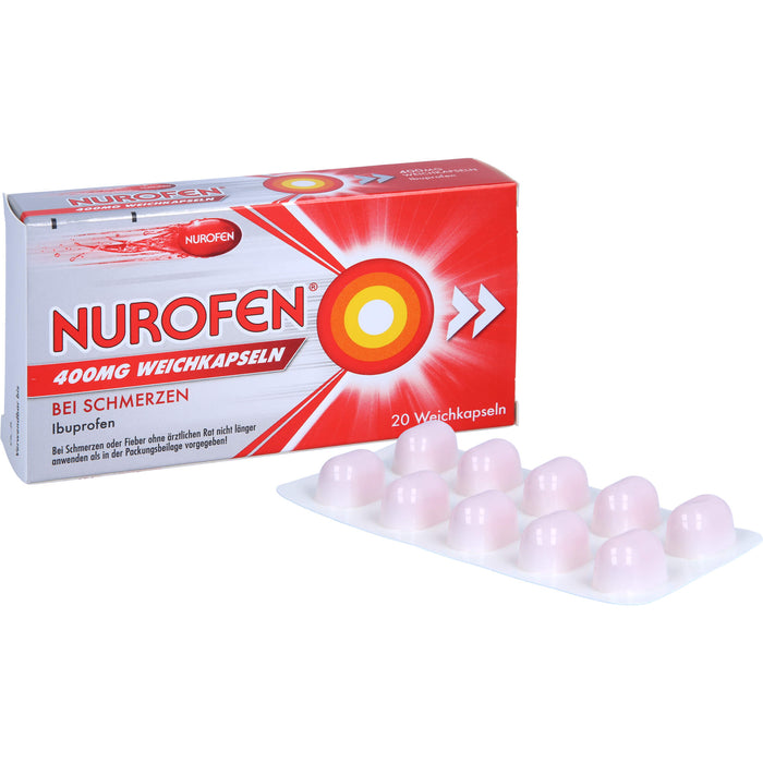 Nurofen 400 mg Weichkapseln bei Schmerzen, 20 pcs. Capsules