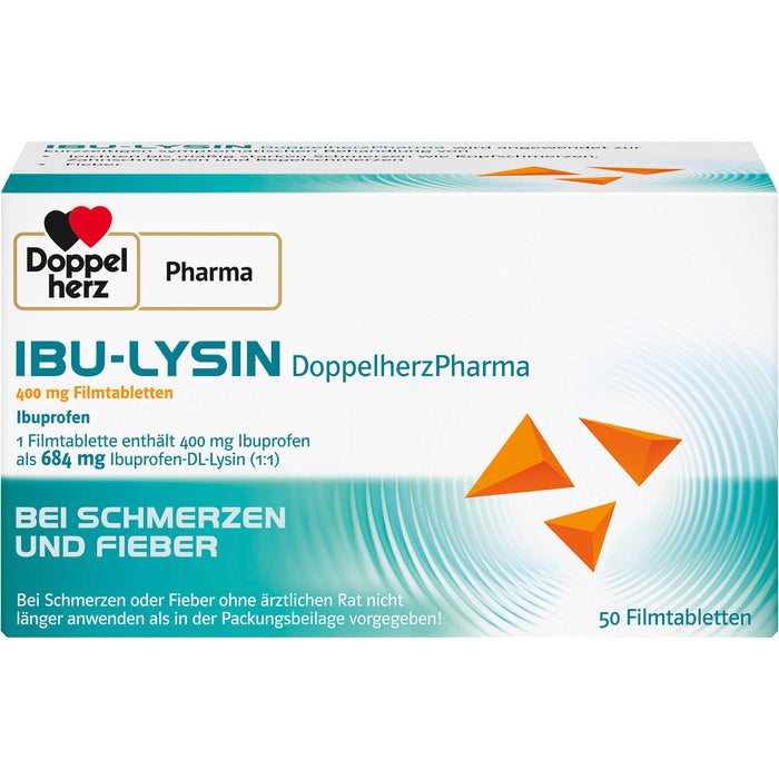 Doppelherz Pharma Ibu Lysin 400 mg Filmtabletten bei Schmerzen und Fieber, 50 St. Tabletten