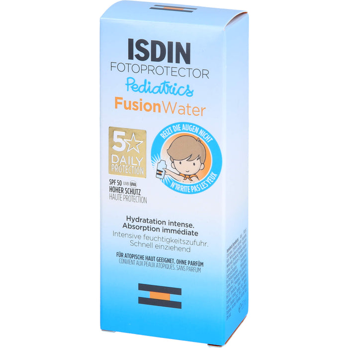 ISDIN Fotoprotector Pediatrics Fusion Water SPF 50 zum UV-Schutz und zur Pflege von Gesicht und Körper, 50 ml Cream