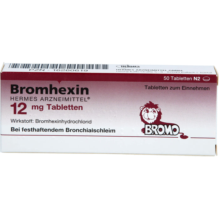 Bromhexin Hermes Arzneimittel 12 mg Tabletten, 50 St. Tabletten