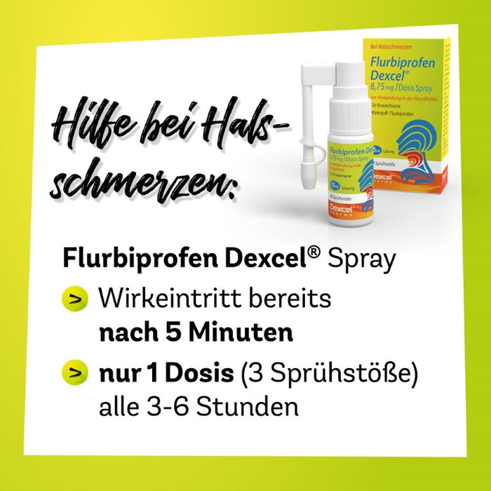 Flurbiprofen Dexcel 8,75 mg Lutschtabletten zur kurzzeitigen, symptomatischen Behandlung von Halsentzündungen, 24 St. Tabletten