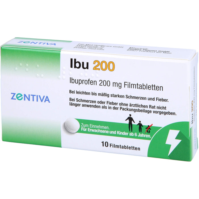 ZENTIVA Ibu 200 Filmtabletten bei Schmerzen und Fieber, 10 pcs. Tablets