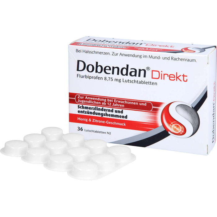 DOBENDAN Direkt Lutschtabletten bei starken Halsschmerzen & Schluckbeschwerden, 36 pcs. Tablets