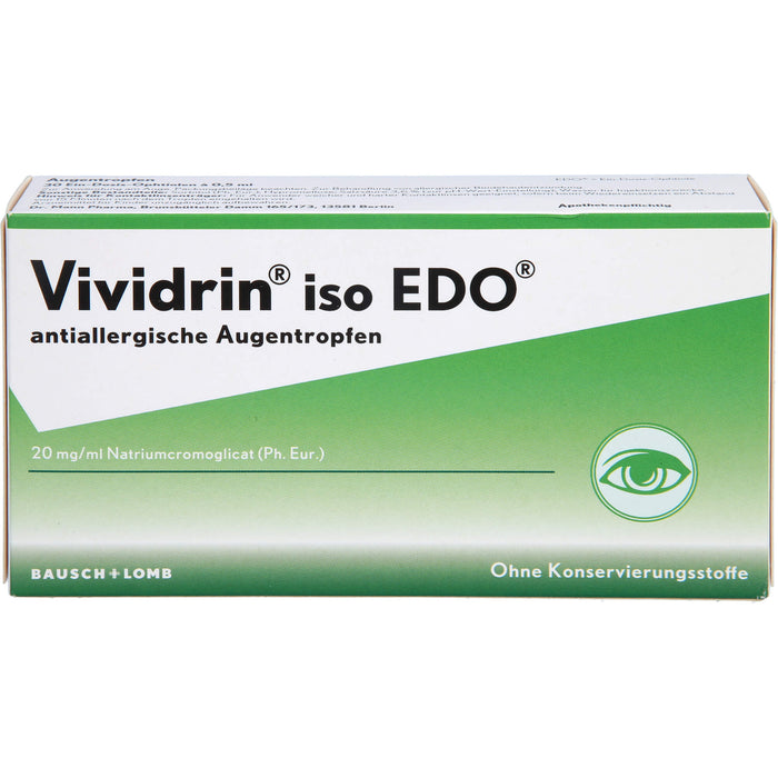 Vividrin iso EDO antiallergische Augentropfen, 30 pc Pipettes à dose unique