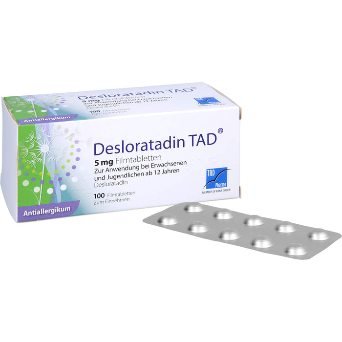 Desloratadin TAD 5 mg Filmtabletten bei Allergien, 100 pc Tablettes