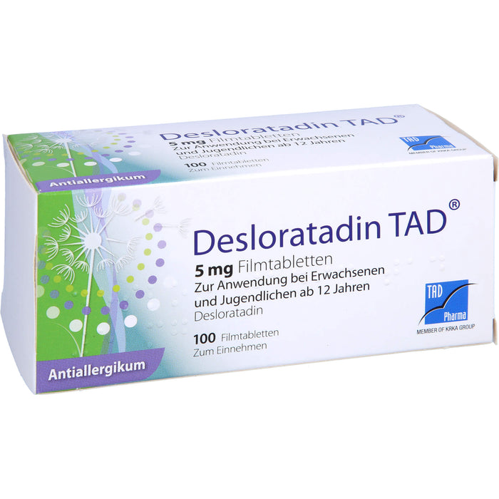 Desloratadin TAD 5 mg Filmtabletten bei Allergien, 100 pcs. Tablets